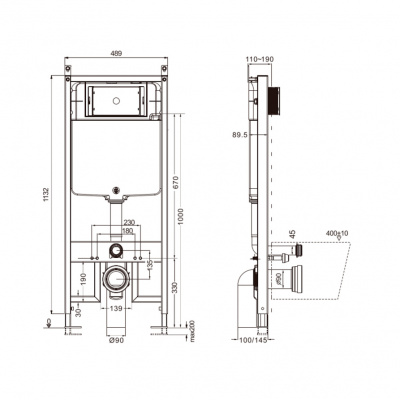 Инсталляция для унитаза AQUAme (AQM4003), Slim 