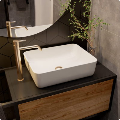 Смеситель для раковины AQUAme Siena (AQM6214BG), золото брашированное