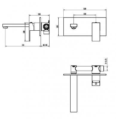 Смеситель для раковины Boheme Qubic 475-B, черный