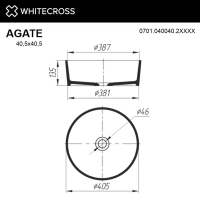Умывальник WHITECROSS Agate 0701.040040.2XXXX D=40.5 RAL иск. камень