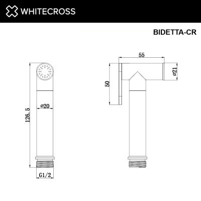 Гигиеническая лейка WHITECROSS Y BIDETTA-CR