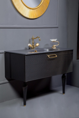Тумба под раковину ArmadiArt Vallessi Avantgarde Linea 842-100-BG, черный/золото