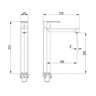 Смеситель для раковины AQUAme Parma (AQM6614GM), графит матовый