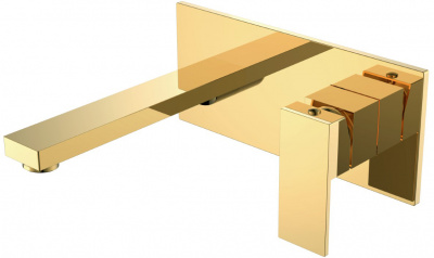 Смеситель для раковины Boheme Qubic (475-G), золото