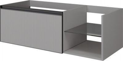 Тумба под раковину 120 см ArmadiArt Quatro 6 (790-M6-120-L-RIB-A), luna/антрацит