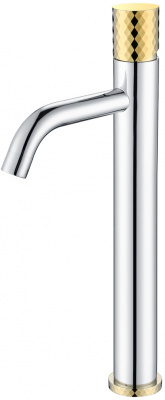 Смеситель для раковины Boheme Stick (122-CRG), хром/золотой