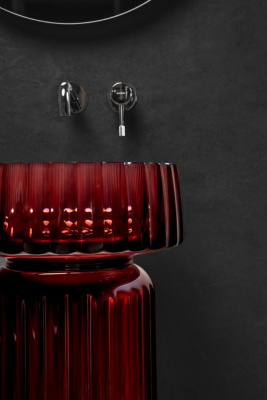 Раковина Ø40 см на пьедестале Boheme Glow (810-RIB-G-V+810-BASE-RIB-G-V), violet