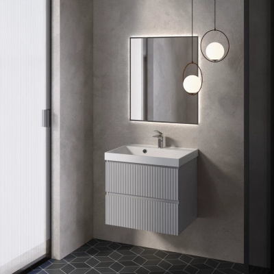Тумба подвесная 60 см S1 AQUAme (AQM900160GM), серый матовый