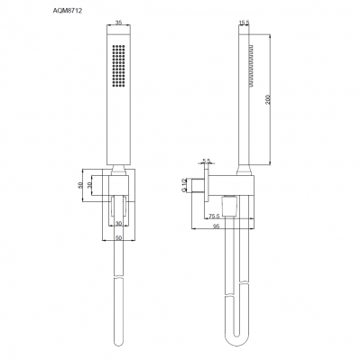 Душевой набор AQUAme Savona (AQM8712GM), графит матовый