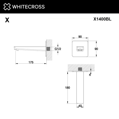 Излив WHITECROSS X X1400BL