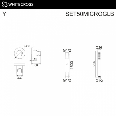 Душевой набор WHITECROSS SET50MICROGLB
