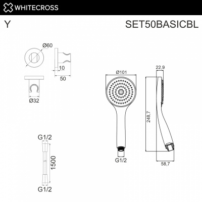 Душевой набор WHITECROSS SET50BASICBL