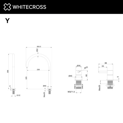 Смеситель для раковины WHITECROSS Y (Y1218CR), хром