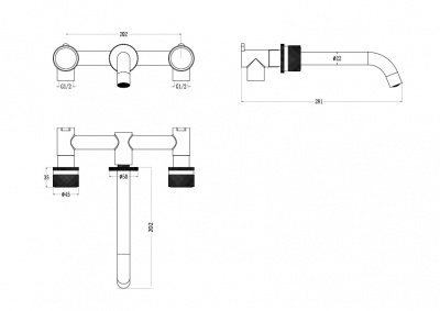 Смеситель для раковины Boheme Stick (152-2-NB.3), никель брашированный