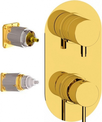 Встраиваемый смеситель-термостат REMER Minimal Thermo (NT92KBDO), золото