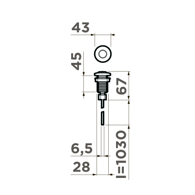 Пневматическая кнопка для измельчителя Omoikiri SW-01-G (4996043), золото