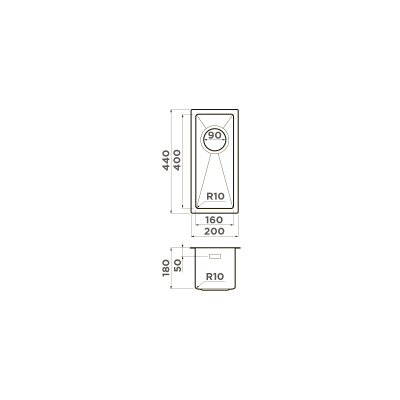 Кухонная мойка Omoikiri Taki 20-U/IF-GB (4997015), прямоугольная, графит