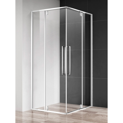 Душевой уголок AQUAme (AQM7102-9), 90х90х195 см профиль хром, стекло прозрачное, 6 мм