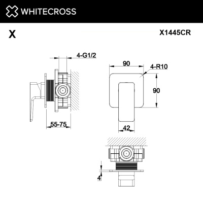 Встраиваемый смеситель WHITECROSS X X1445CR
