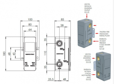 Встраиваемая часть смесителя REMER (RRBOX93), 
