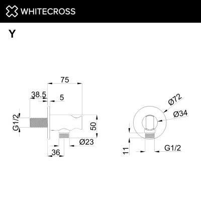 Шланговое подключение WHITECROSS Y (Y1015GM), графит