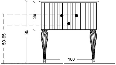 Тумба под раковину ArmadiArt Vallessi Avantgarde Canale 843-100-BG, черный/золото