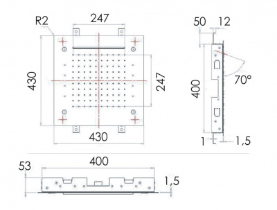 Верхний душ с LED-подсветкой REMER (357RS43NC), хром