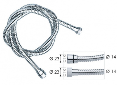 Шланг для душа 150 см REMER (333CNUK150), хром
