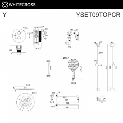 Душевая система с термостатом WHITECROSS Y YSET09TOPCR