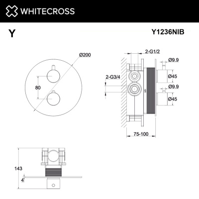 Встраиваемый смеситель-термостат WHITECROSS Y Y1236NIB