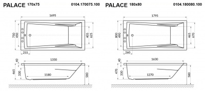 Ванна WHITECROSS Palace акрил - 180х80