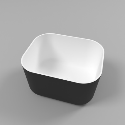 Умывальник WHITECROSS Lazurit 50x40 (черный/белый мат) иск. камень