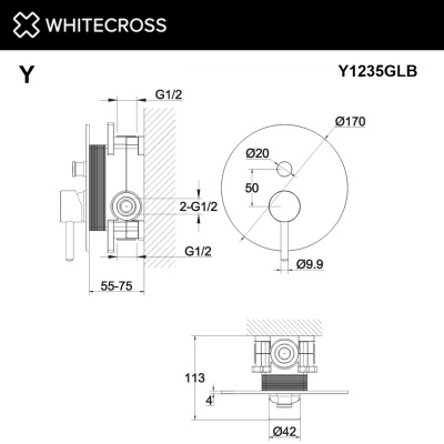 Встраиваемый смеситель WHITECROSS Y Y1235GLB