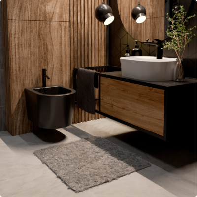 Биде подвесное AQUAme (AQM2101MB), 51.5x36x34.5 см черный матовый