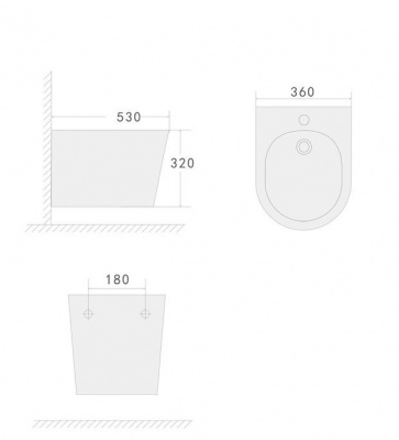 Биде подвесное Boheme Avva 973-MW-BIDET