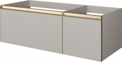 Тумба под раковину 120 см ArmadiArt Quatro 2 (790-M2-120-CM-RIB-MG), кашемир/золото