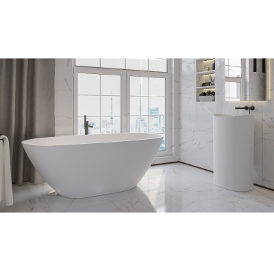 Ванна WHITECROSS Onyx D 160x75 иск. камень - Белый матовый