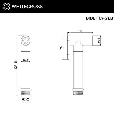 Гигиеническая лейка WHITECROSS Y BIDETTA-GLB