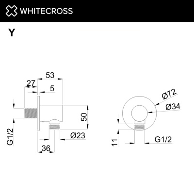 Шланговое подключение WHITECROSS Y (Y1018NIB), никель