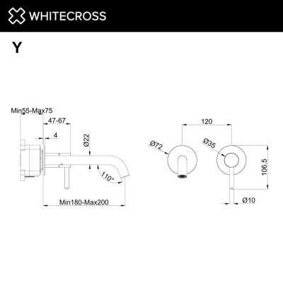 Встраиваемый смеситель WHITECROSS Y Y1225GM