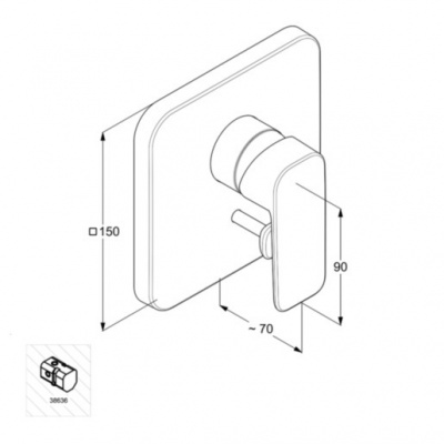 Встраиваемый смеситель KLUDI Pure&Style (404190575), для 38636 хром