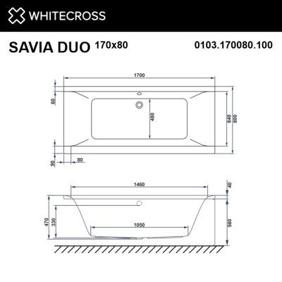 Ванна WHITECROSS Savia Duo 170x80 