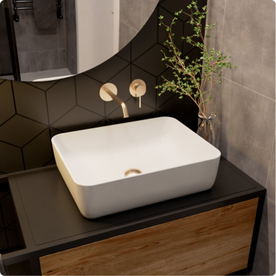 Смеситель для раковины AQUAme Siena (AQM6215BG), золото брашированное