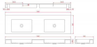 Раковина ArmadiArt Flat 888-140, белый