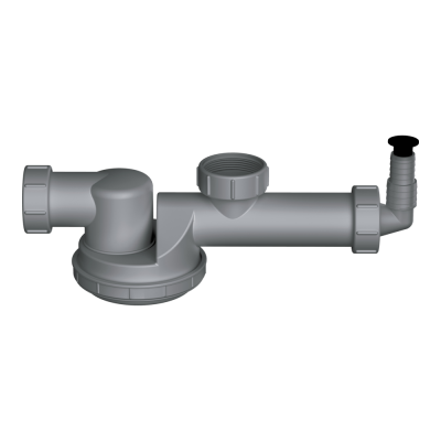 Компактный сифон с гидрозатвором Omoikiri S-01 (4996119), серый