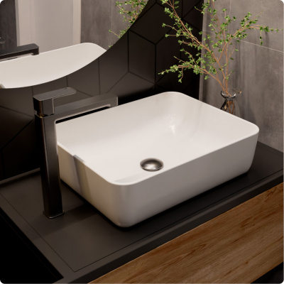 Смеситель для раковины AQUAme Parma (AQM6614GM), графит матовый