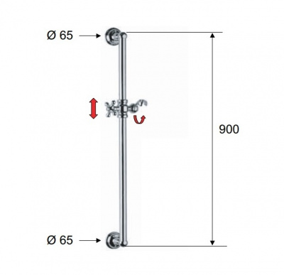 Душевая штанга REMER (319L), хром