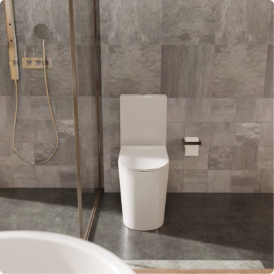 Унитаз напольный безободковый AQUAme (AQM1001), 67x36x44.5 см белый
